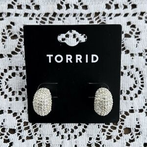Torrid Silver Pave Dome Earrings